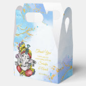 Leuke Ganesha blauw goud Indiase bruiloft gunsten Bedankdoosjes (Geopend)