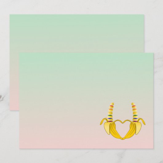 Leuke Gay Banaan Hart Trouwdag (Voorkant / Achterkant)