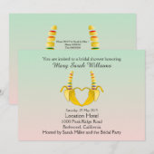 Leuke Gay Banana Hart Bruids Douche Uitnodiging (Voorkant / Achterkant)