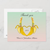 Leuke Gay Banana Heart Wedding Bedankt Briefkaart (Voorkant / Achterkant)
