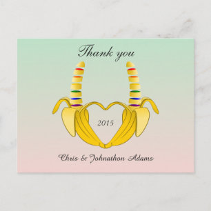 Leuke Gay Banana Heart Wedding Bedankt Briefkaart