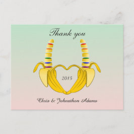 Leuke Gay Banana Heart Wedding Bedankt Briefkaart