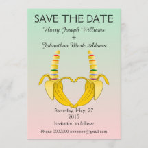 Leuke Gay Banana Heart Wedding Save The Date
