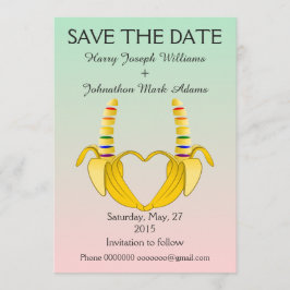Leuke Gay Banana Heart Wedding Save The Date