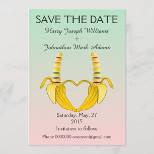 Leuke Gay Banana Heart Wedding Save The Date