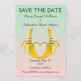 Leuke Gay Banana Heart Wedding Save The Date