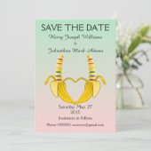 Leuke Gay Banana Heart Wedding Save The Date (Staand voorkant)