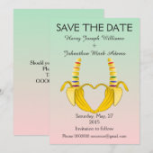 Leuke Gay Banana Heart Wedding Save The Date (Voorkant / Achterkant)