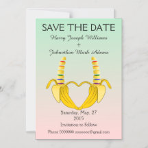 Leuke Gay Banana Heart Wedding Save The Date