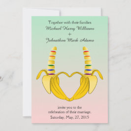 Leuke Gay Banana Heart Wedding Uitnodiging
