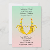 Leuke Gay Banana Heart Wedding Uitnodiging (Achterkant)