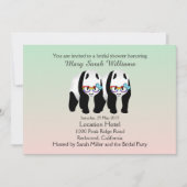 Leuke Gay Pandas Beer Bruids Douche Uitnodiging (Voorkant)
