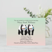Leuke Gay Pandas Beer Bruids Douche Uitnodiging (Staand voorkant)