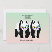 Leuke Gay Pandas Beer Bruids Douche Uitnodiging (Achterkant)