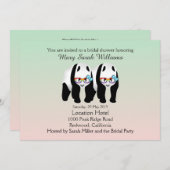 Leuke Gay Pandas Beer Bruids Douche Uitnodiging (Voorkant / Achterkant)