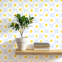 Leuke gebakken eieren blauw patroon