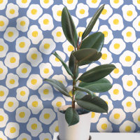Leuke Gebakken Eieren Blauwe Patroon