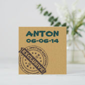 Leuke geboortekaartje voor jongens aankondiging (Staand voorkant)