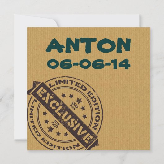 Leuke geboortekaartje voor jongens aankondiging (Voorkant)