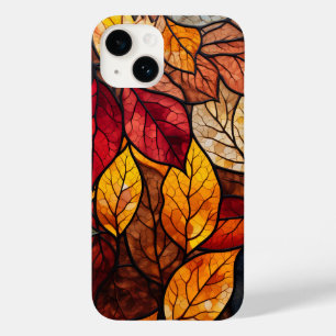Leuke gebrandschilderde glazen herfstbladeren Case-Mate iPhone 14 hoesje