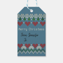 Leuke gebreide kerstsymbolen  blauw x-mas