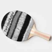Leuke gebreide zwart-witte strepen tafeltennisbatje (Zijkant)