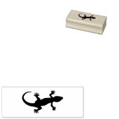 Leuke Gecko Patroon Langwerpige Ink Stempel (Gestempeld)