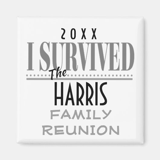 Leuke gedateerde familie reünie souvenir cadeau magneet (Voorkant)