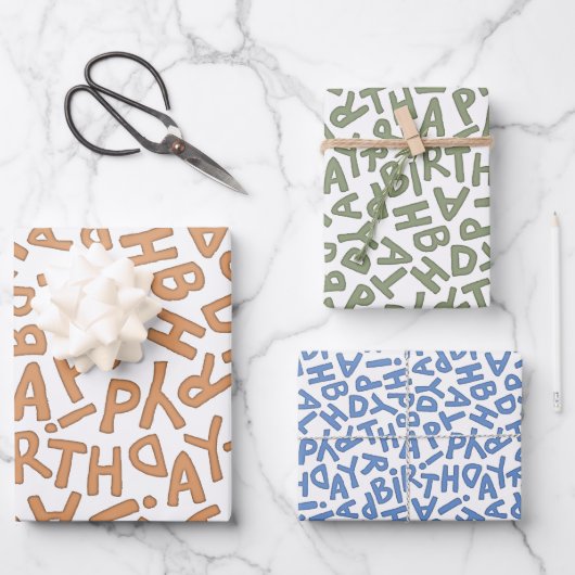 Leuke gedurfde Happy Birthday Celebration Inpakpapier Vel (Voorkant)