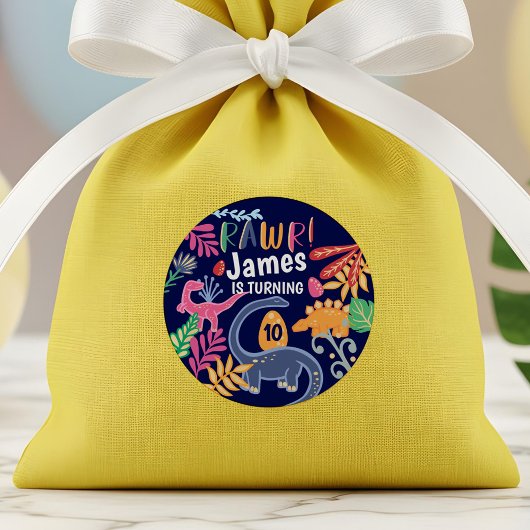 Leuke, gedurfde & kleurrijke dinosaurus Oerwoud bl Ronde Sticker