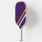 Leuke gedurfde Paarse Gele Witte Hoek Racing Strip Pickleball Paddle (Links)