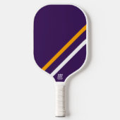 Leuke gedurfde Paarse Gele Witte Hoek Racing Strip Pickleball Paddle (Voorkant)