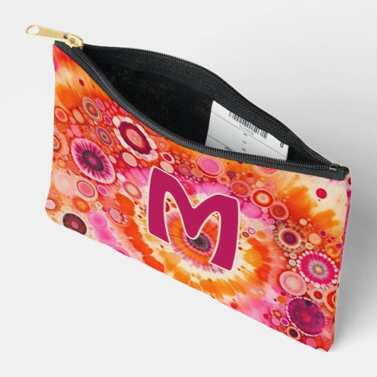 Leuke gedurfde Sinaasappel Hot Pink Batik Circles  Etui (Open)