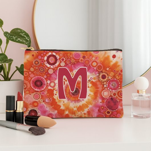 Leuke gedurfde Sinaasappel Hot Pink Batik Circles  Etui