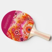 Leuke gedurfde Sinaasappel Hot Pink Batik Circles  Tafeltennisbatje (Zijkant)