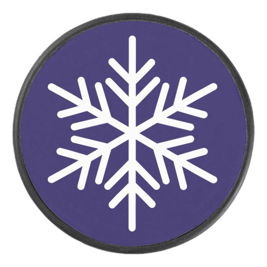 Leuke gedurfde witte Scandinavische sneeuwvlok op  Hockey Puck (Voorkant)
