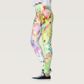 Leuke Geel, Rood, Paarse & Roze Paint Splatter Leggings (Links)
