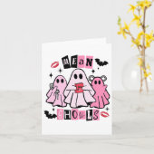 Leuke geest betekent Ghouls Grappige Halloween kos Kaart (Gele Bloem)