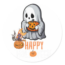 Leuke Geest en Pompoen "Gelukkig Halloween" T-shir