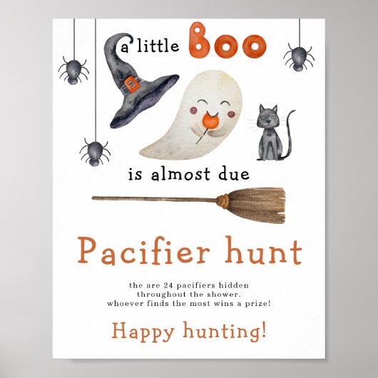 Leuke geest - Fopspeen jacht spel baby shower Poster (Voorkant)