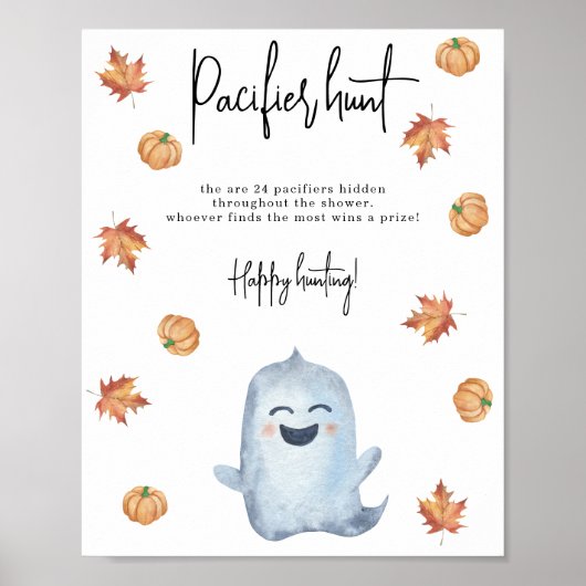 Leuke geest - Fopspeen jacht spel baby shower Poster (Voorkant)