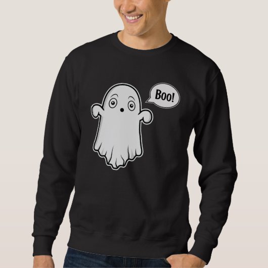 Leuke geest op zoek bang en Gezegde Boo Halloween Trui (Voorkant)