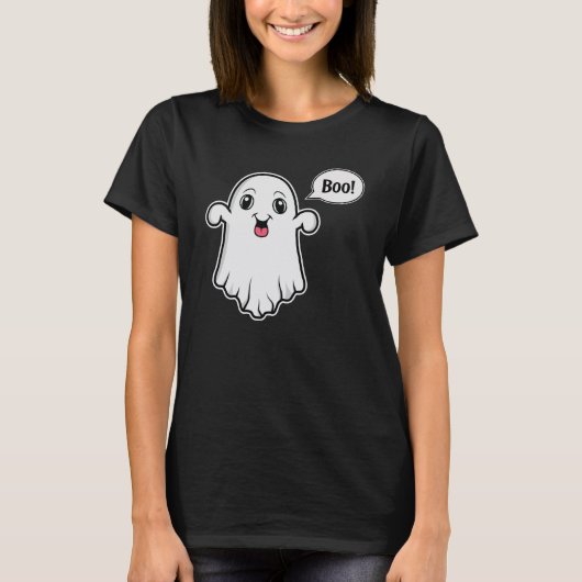 Leuke geest proberen om eng Gezegde Boo Halloween T-shirt (Voorkant)