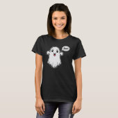 Leuke geest proberen om eng Gezegde Boo Halloween T-shirt (Voorkant volledig)