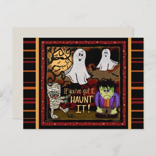 Leuke Geesten en Monsters Spooky Halloween Briefkaart (Voorkant / Achterkant)