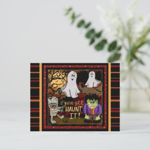 Leuke Geesten en Monsters Spooky Halloween Briefkaart