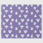 Leuke Geesten en Sterren Patroon Halloween Cadeaupapier (Vlak)