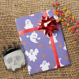 Leuke Geesten en Sterren Patroon Halloween Cadeaupapier