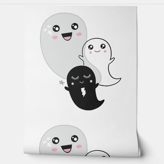 Leuke geesten Halloween Kawaii Behang (Afrollen)