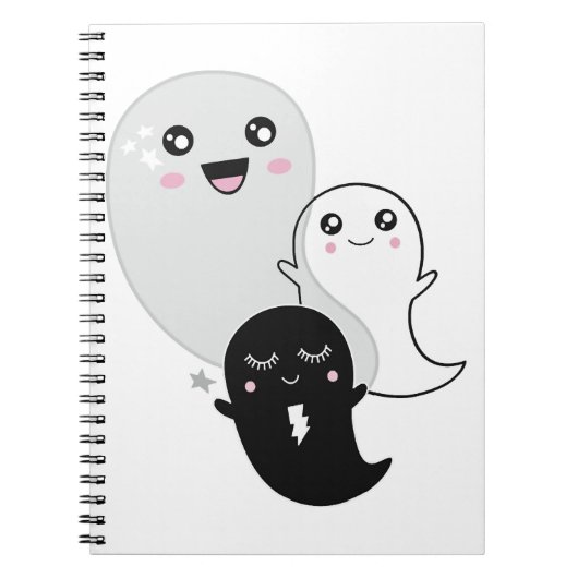 Leuke geesten Halloween Kawaii Notitieboek (Voorkant)